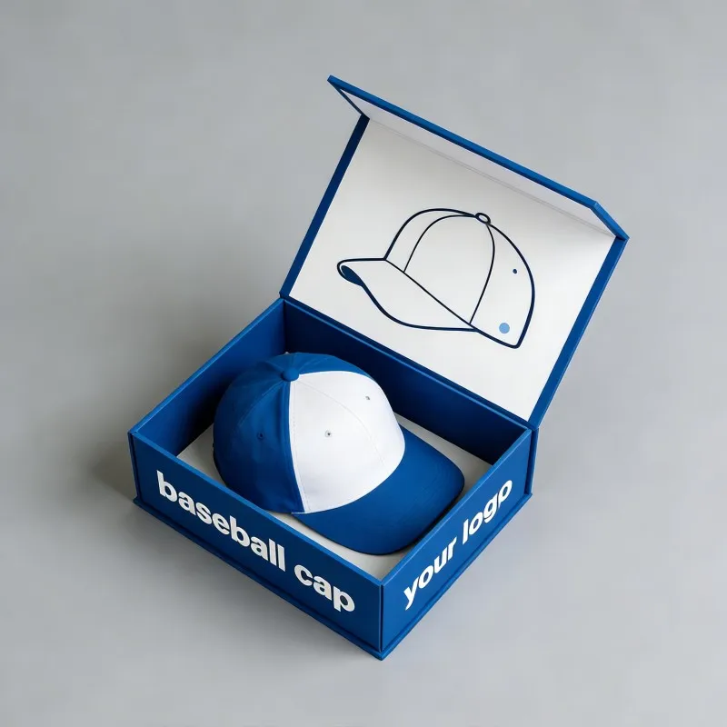 Lyxlåda i hård papp med magnetisk lockmekanism, biologiskt nedbrytbar och personlig papperslåda för baseballmössa, hatt, hattaccessoarer och sjal