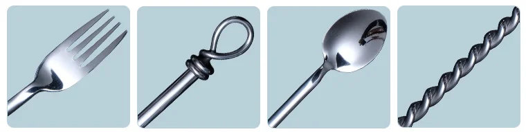 ด้ามส้อมช้อนหอยทากจับมือจับสปริงจับส้อมส้อมชุดสแตนเลสสตีลทอง 9