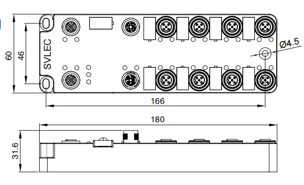 Svlec Ip67 Industrial Plastic M12 8 Ports Profinet 16di 16do ...