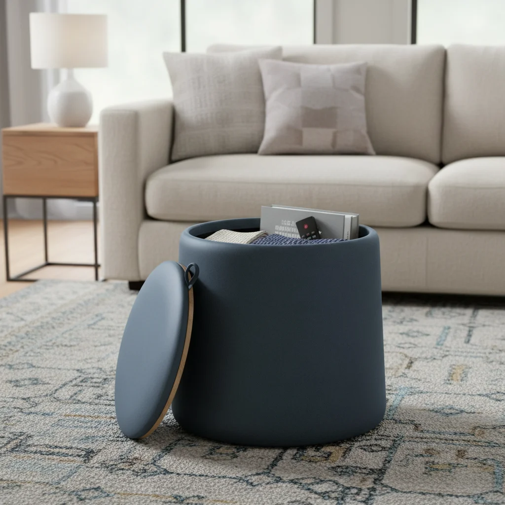 2026 Factory’s Latest Contemporary Bedroom Round Storage Stool/Ottoman