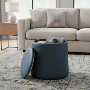 2026 Factory’s Latest Contemporary Bedroom Round Storage Stool/Ottoman