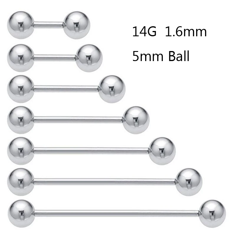 BodySparkle Body Jewelry Double Jeweled Industrial Barbell Piercing Earring 14g 1 & 7/8 inch-47mm Black 3mm End Balls