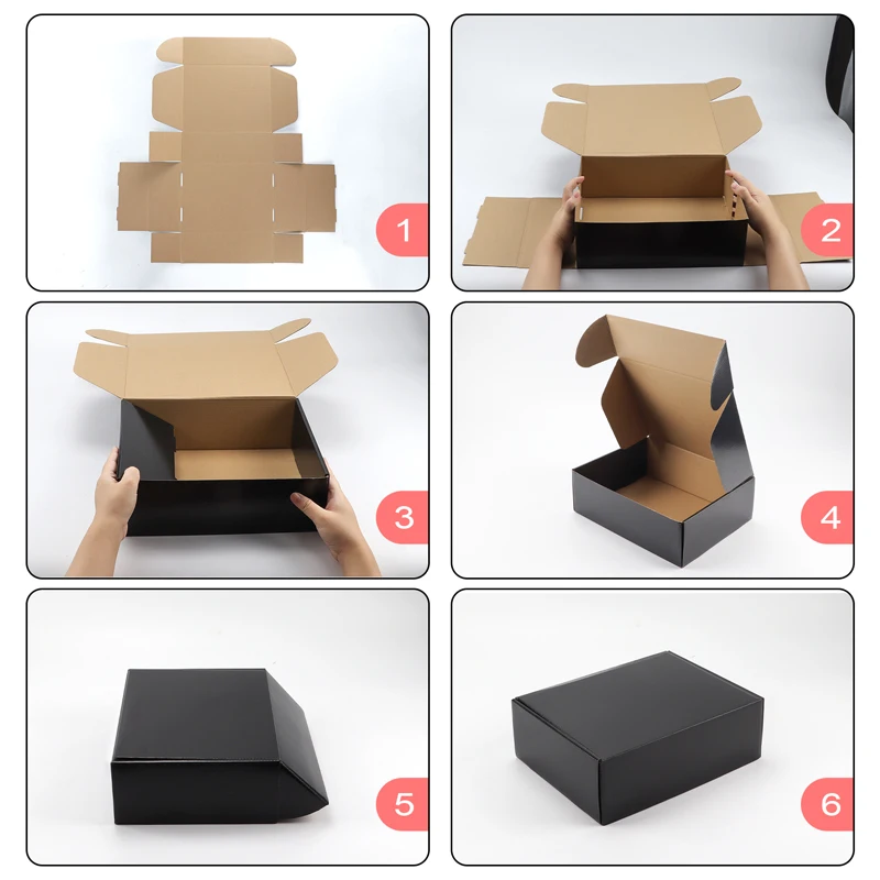 Custom Luxury Black Cardboard Corrugated Gift Watch Box Best Welcome Luxury Ecommerce Packaging with Embossing Printing Shipping