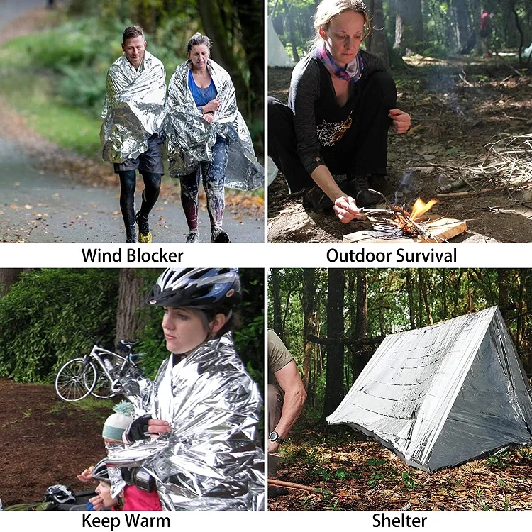 Outdoor Emergency Rescue Thermal Insulation Blankets Mylar Aluminized