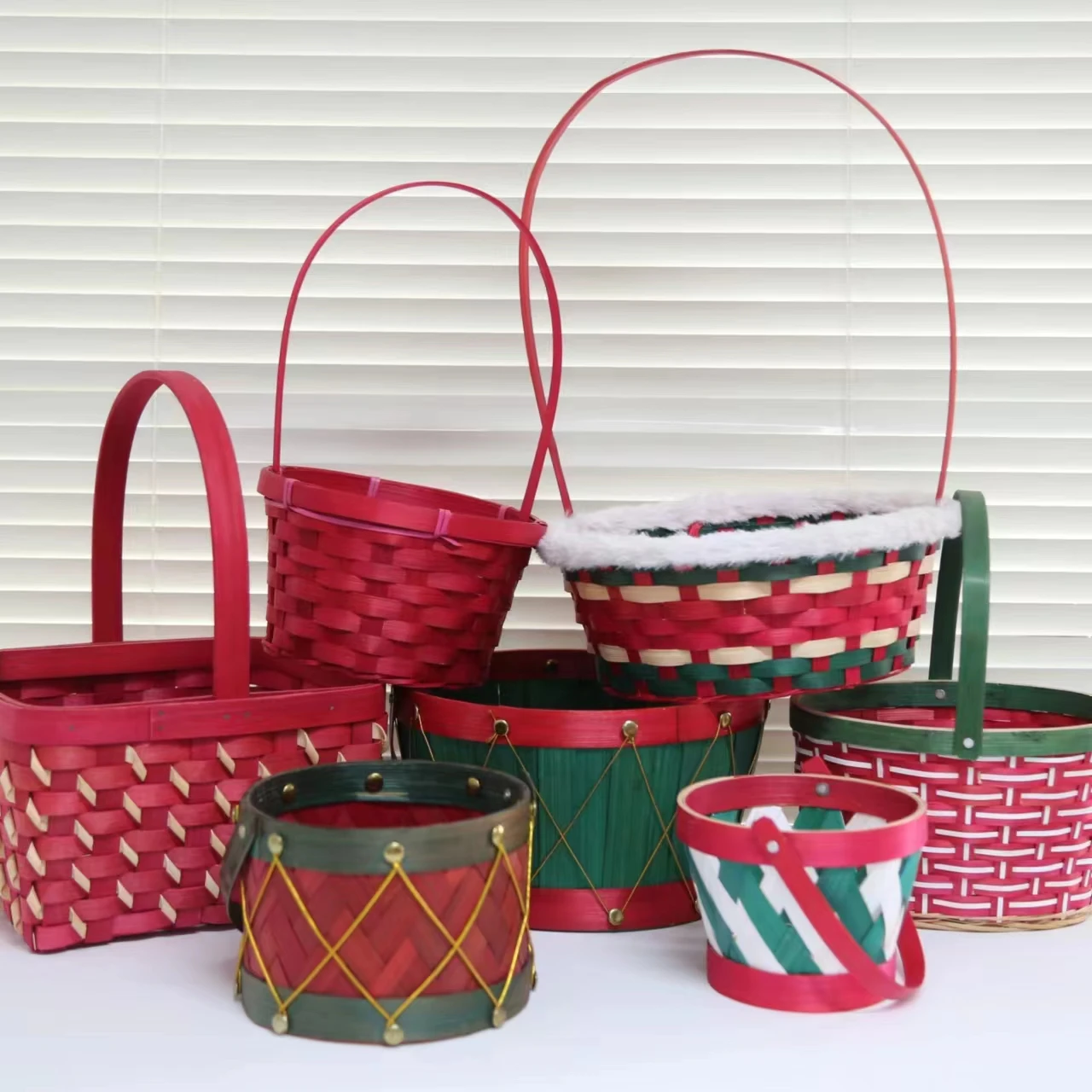 Christmas Easter Bamboo Gift Baskets Picnic Storage Baskets Wholesale