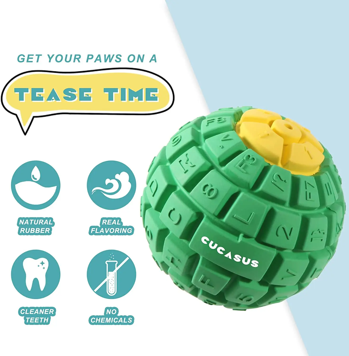 Indestructible Dog Toys Aggressive Chewers Squeaky Rubber Balls Durable