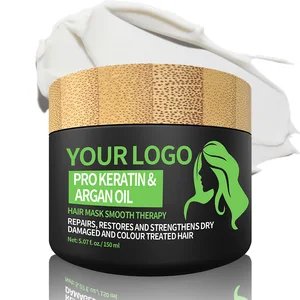 Intensive Keratin Argan Oil & Lavender Hair Mask Overnight Repairing Cream for Scalp Soothing & Deep Nourishment