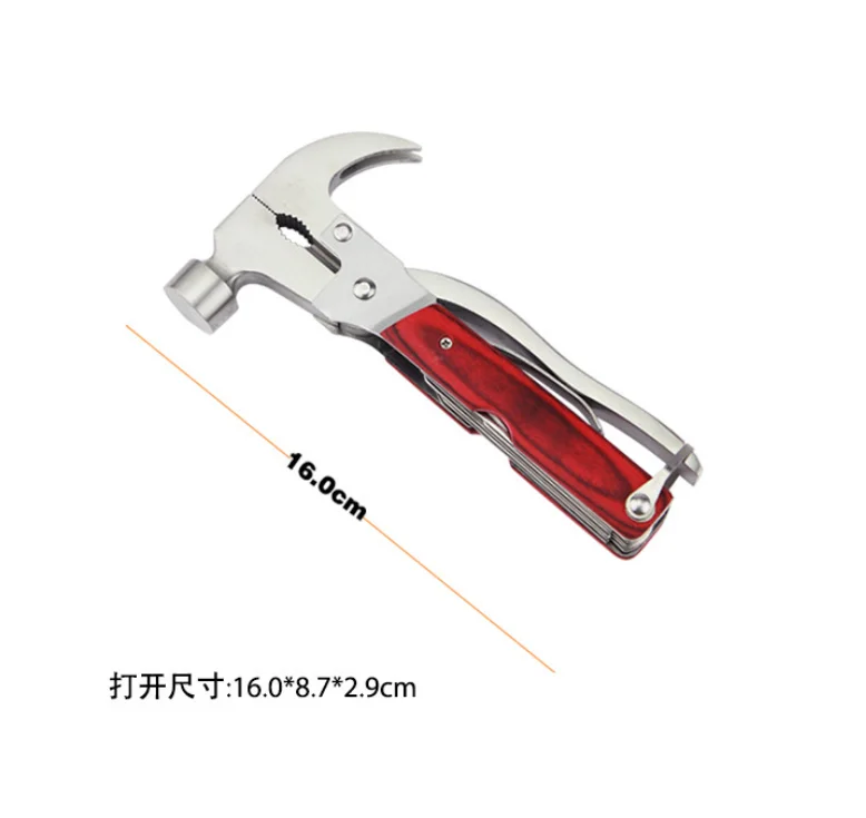 High Quality Steel Claw Hammer Nail Multi-functional With Knife Corkscrew File Saw Screwdriver