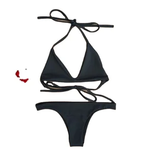 Custom Hot Sexy Women's 2 Piece Bikini Swimsuit with Spandex/Nylon Material Anti-UV & Breathable Features