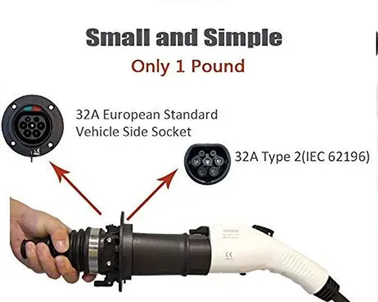 Electric Vehicles Connector Plug Type 1 to Type 2 EV Charging Adapter