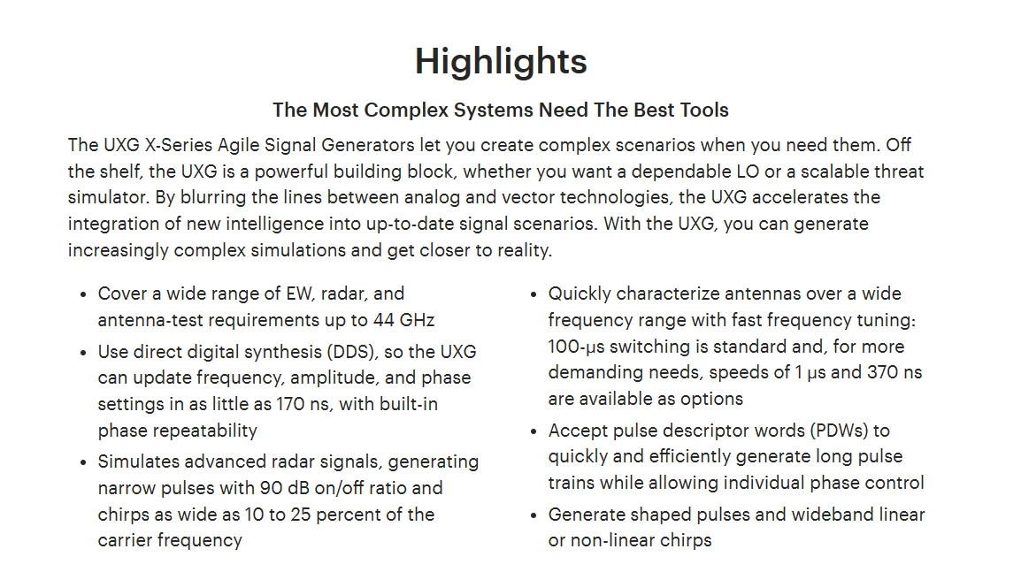 Keysight N5193a Uxg Xseries Agile Signal Generator10 Mhz To 40 Ghz