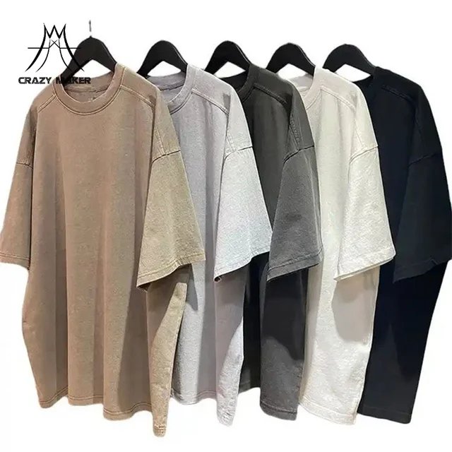 Wholesale Custom High-Quality Heavyweight Men's Loose Vintage Blank Oversized Casual Cotton T-Shirts