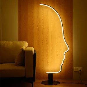 Zeal Lighting Human Face Shape Modern Nordic Art Designer Floor Lamp for Living Room Bedroom Corner