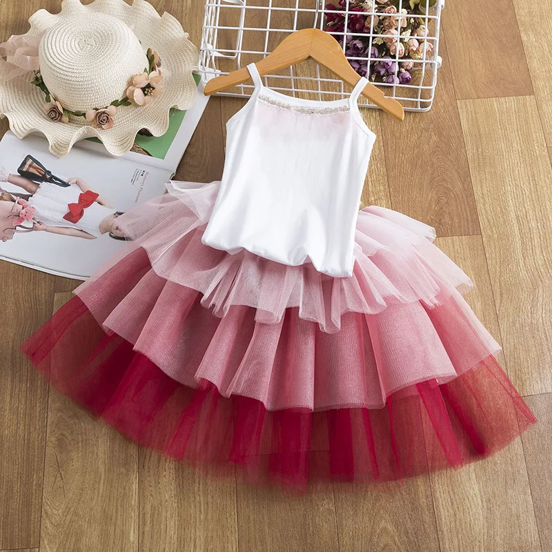 Infant Baby Girl Ruffle Strap Pageant Dress Gown Party Princess Tutu Tulle Skirt 