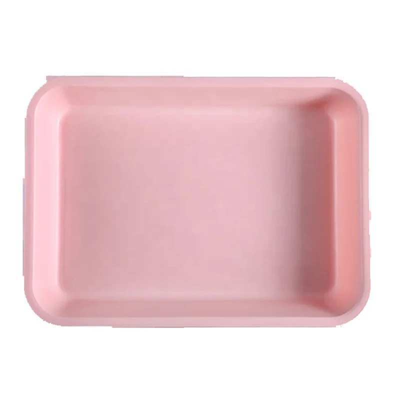 Rectangle Trays Plastic Fruit Meat Vegetables Platter Tray Food Grade PP  Packing White Disposable Food Tray