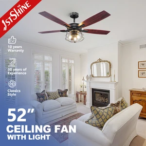 1stshine Ceiling Fan OEM 52" High Speed Decorative 5 MDF Blades Traditional Ceiling Fan with Light Kit