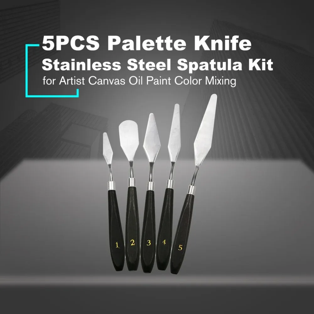 5pcs/Set Stainless Steel Painting Knife Set Painting Mixing