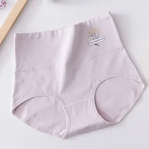 Autumn and Winter Ladies Underwear Cotton Printing Breathable Women's Plus Size Comfortable High Waist Panties