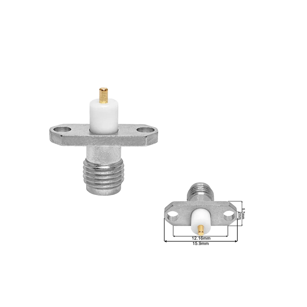RF Coaxial With 2 Holes Receptacle Female Jack Flange Mount  Connector RF Coaxial ODM OEM Customization Acceptable