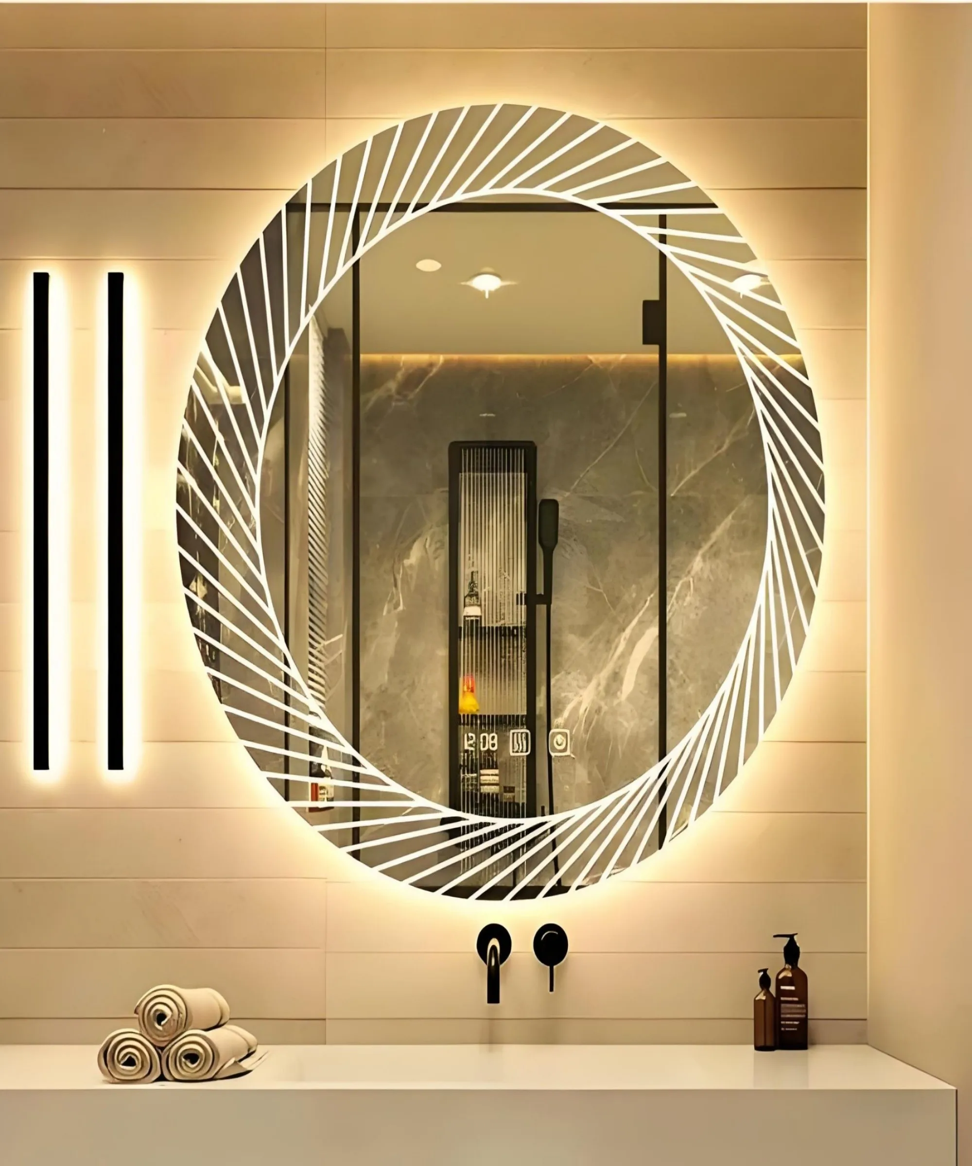 Waterproof vanity mirror with Bluetooth durability features