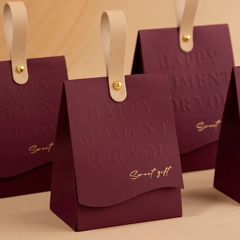 Borse di Carta da Regalo Lussuose con il Tuo Logo per Imballaggi di Canditi per Piccole Aziende Borsa in Carta Kraft con Manico