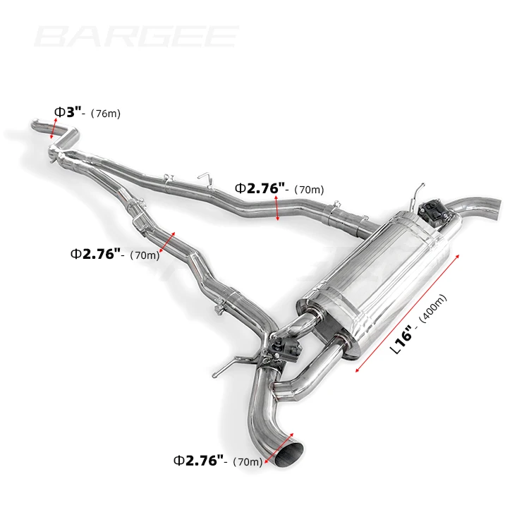 Bargee Dual Valvetronic EXHAUST CATBACK for bmw 8 Series G14 G15 G15 ...