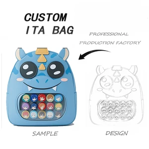 Custom Cute Dinosaur Shape Window Pin Display Bag Ita Manufacturer Make Your Own Design Bag With Insert