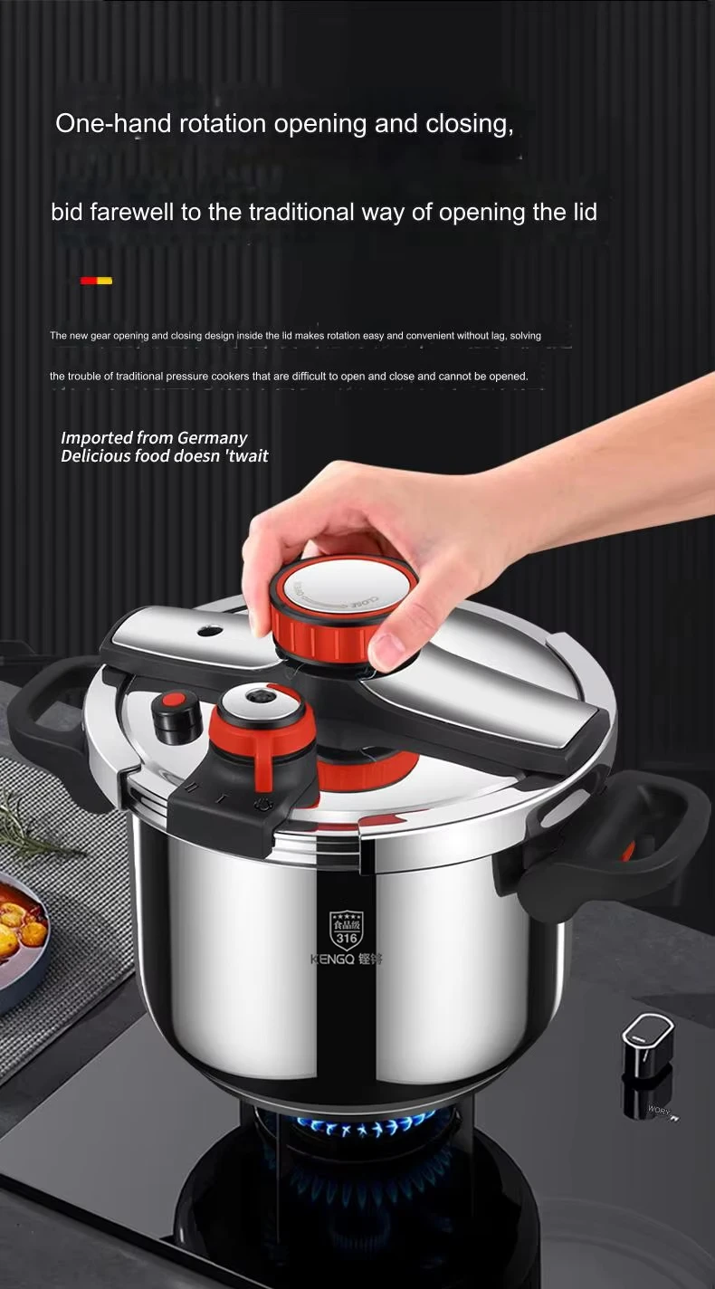 高品质燃气电磁炉316不锈钢锅厨房炊具防爆6L 10L压力锅