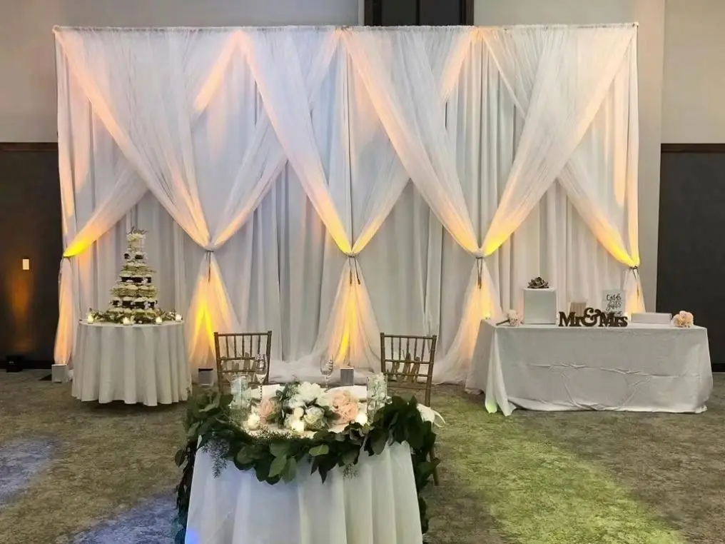 Wholesale Double Cross bar Pipe and Drape Kit Heavy Duty Adjustable Backdrop Stand Backdrop Stand Wedding Decor Pipe and Drape - Image 5