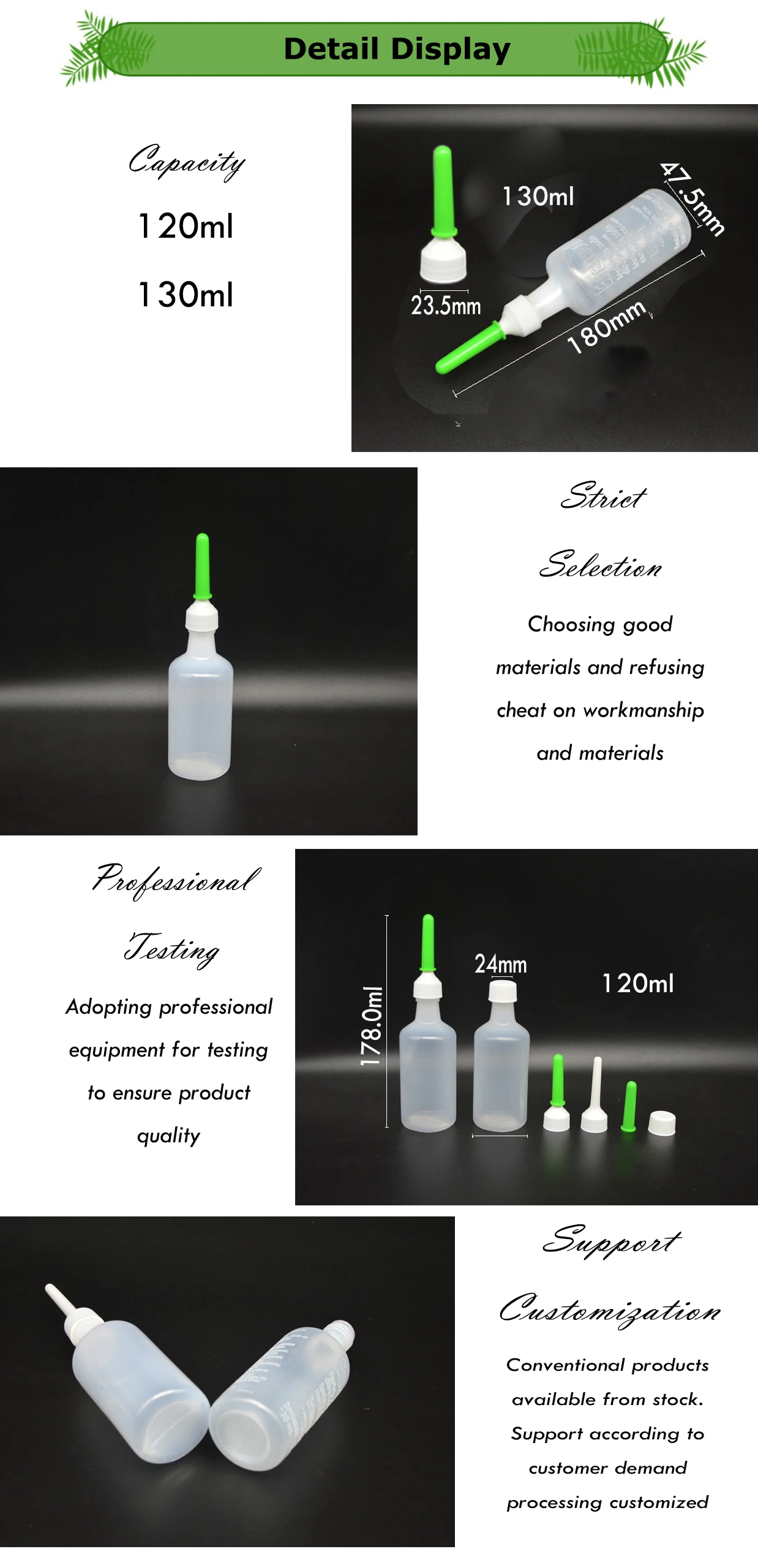 Disposable 120ml 133ml Transparent Ldpe Plastic Medical Squeeze