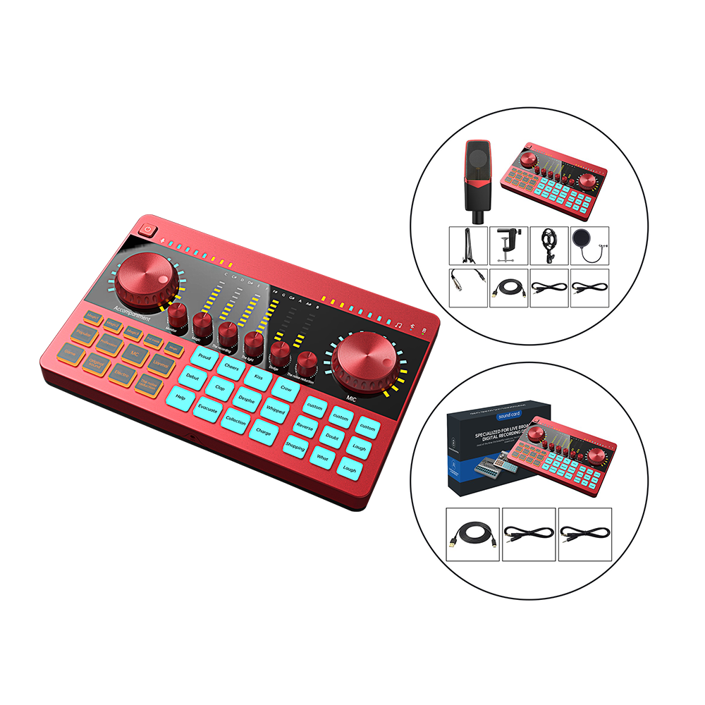 Многоканальный Внешний usb-интерфейс для пения в прямом эфире k10 v8, звукозапись, звуковая карта