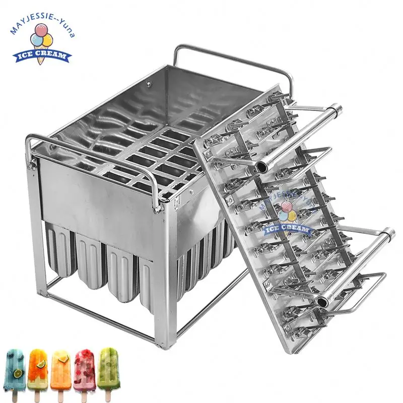 Lot de 40 moules à glace en acier inoxydable avec 100