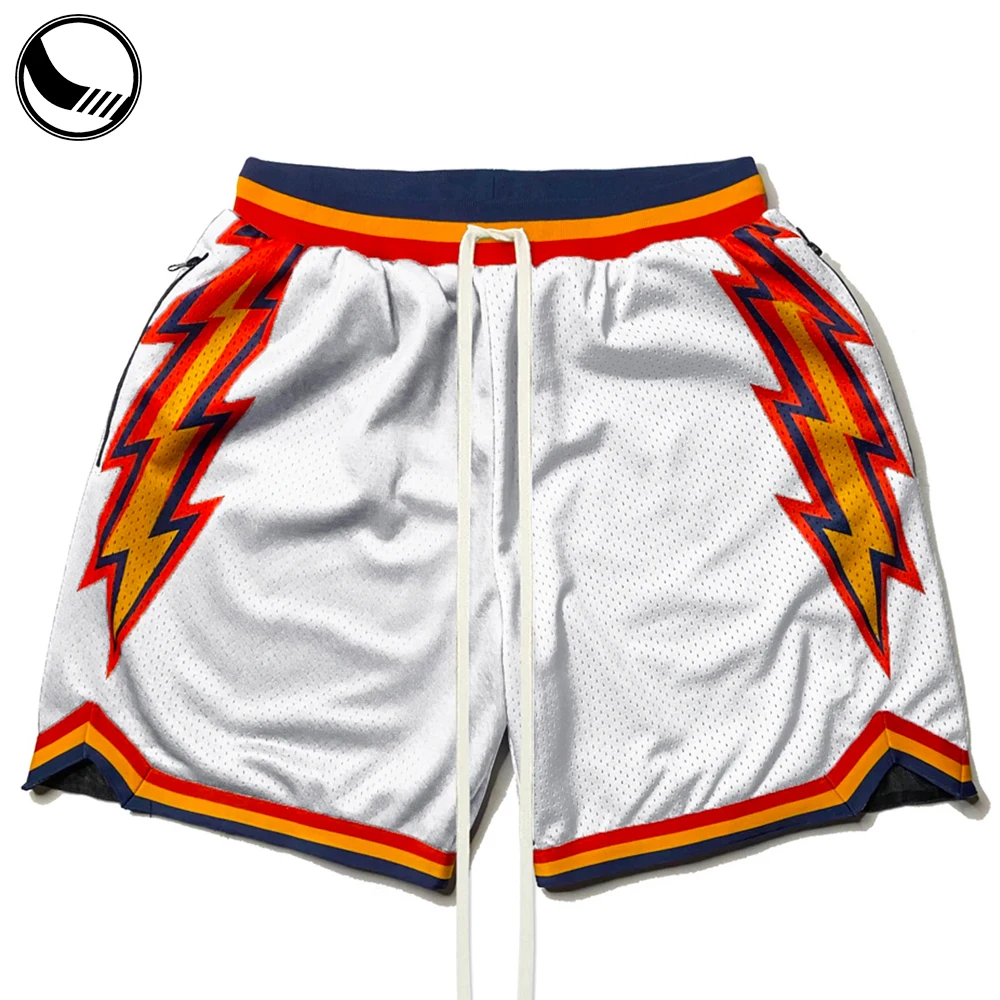 custom embroidery Garment Shorts  Man Material Vintage Satin Sublimation Basketball Shorts