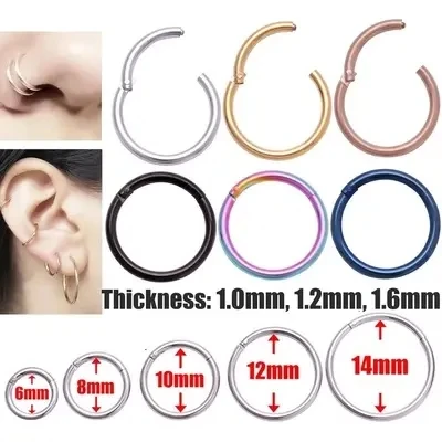 SC Hoop Earrings Nose Rings Septum Nose Piercing Helix Cartilage Rook  316L Surgical  Steel Nose Ring Body Jewelry