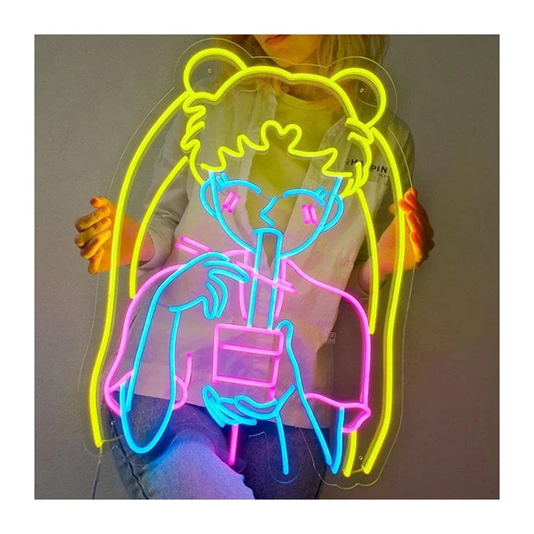 Alta qualità, logo in acrilico su misura più popolare, buone vibrazioni solo segnale neon hustle anime