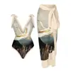 white Crane Print Set