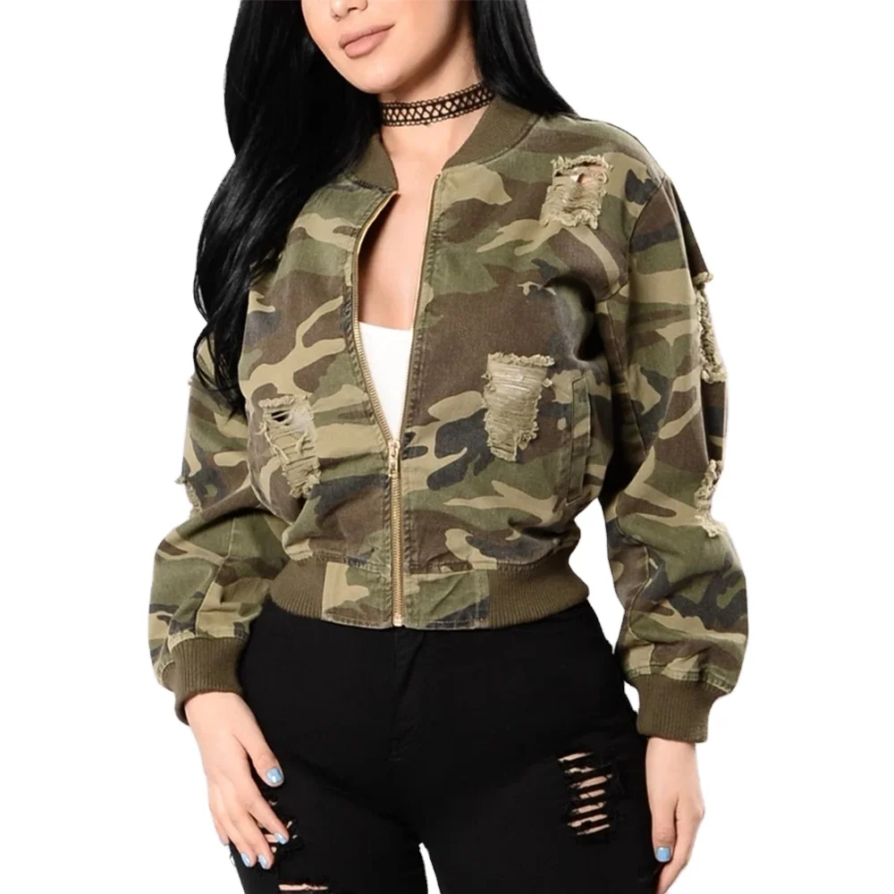 2022 Custom Distressed Green Fatigue Camouflage Ladies Female Coats Fall  Camo Bomber Denim Jean Jackets Women - Buy Camouflage Jacket For  Women,Fatigue Jacket Women,Camo Jacket Women Product on 