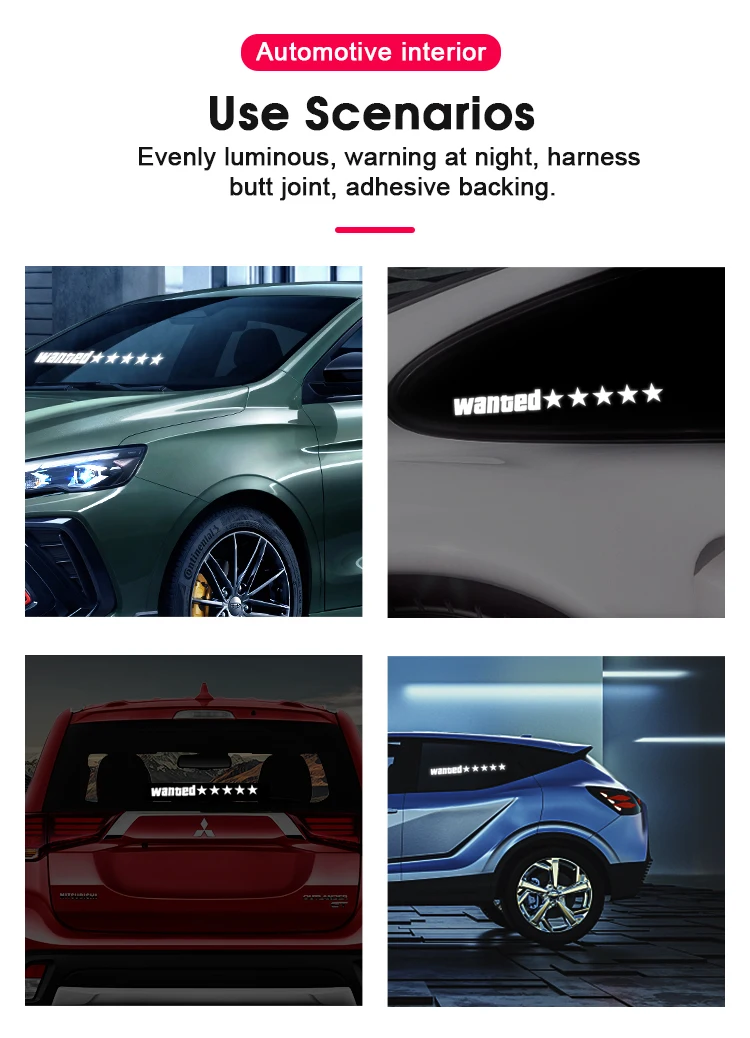 Factory Custom New Animated Car Sticker Decals Flashing Led Car Panel
