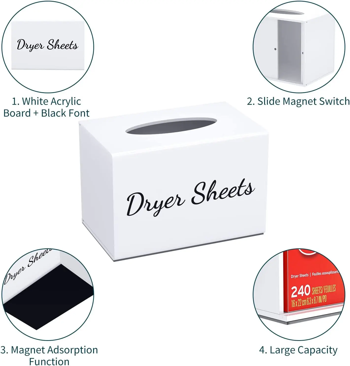 Portafogli per asciugatrice scatola per fazzoletti magnetici in