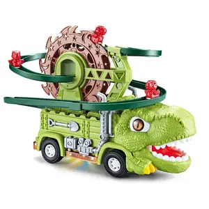 EPT Track Car Railway Dino Roller Coaster Obstacle Avoidance Universal Lights Sounds Dinosaur Truck Toys