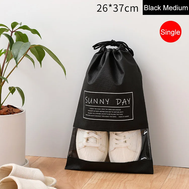 Home Clear Dust Proof Waterproof Storage Bag Shoes Organizer for Travel Transparent Drawstring Shoes Packaging Bags