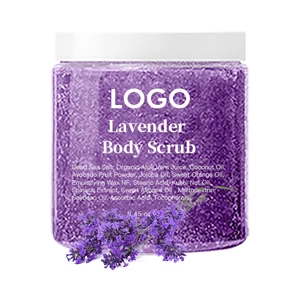 Private Label Customized Natural Organic Skin Exfoliating Dead Sea Salt Bath Lavender Body Scrub Manufacturer