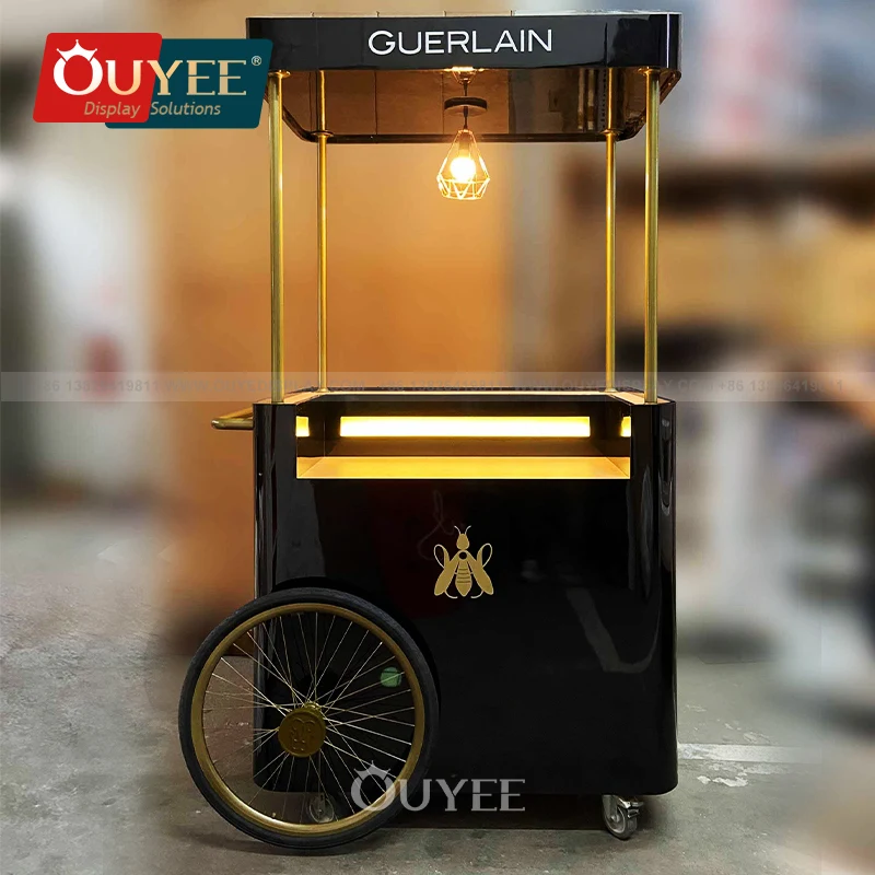 Shop Design Display Retail Showcase Kiosk Design Sweet Cart Candy Bar Cart With Wheels for Mall