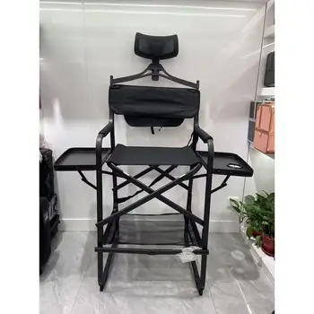Simpleme Lightweight Aluminum Portable Folding Tall Director Adjustable Makeup Artist Chair With Headrest