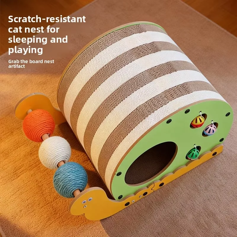 Snail Shape Cat Scratcher Multifunctional Cat Scratching Board with Replaceable Toy Corrugated Cat Scratching Bal factory