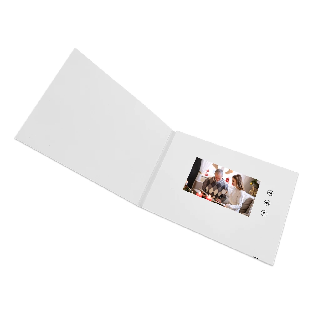 Custom Presentation A5 Blank Video Book Brochure Hd 5 Inch Lcd Mailer Video Folder POSTCARD Card Paper Business Gift 4 Color