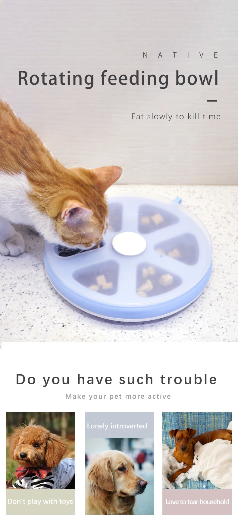 Whole Sale High Quality Pet Food Bowl Slow Feeder Puzzle Interactive Slow Pet Feeder Dog Treat Dispensing Feed details