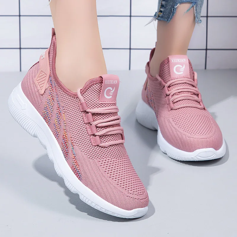Latest Ladies Shoes High Ankle Fly Weave Chunky Running Sneakers Durable  Functional Women's Sports Shoes - Buy Running Steel Toe Safety Shoes,Women's  Slip On Casual Tennis Walk Flats,Whole Sale Cheap Women Shoes