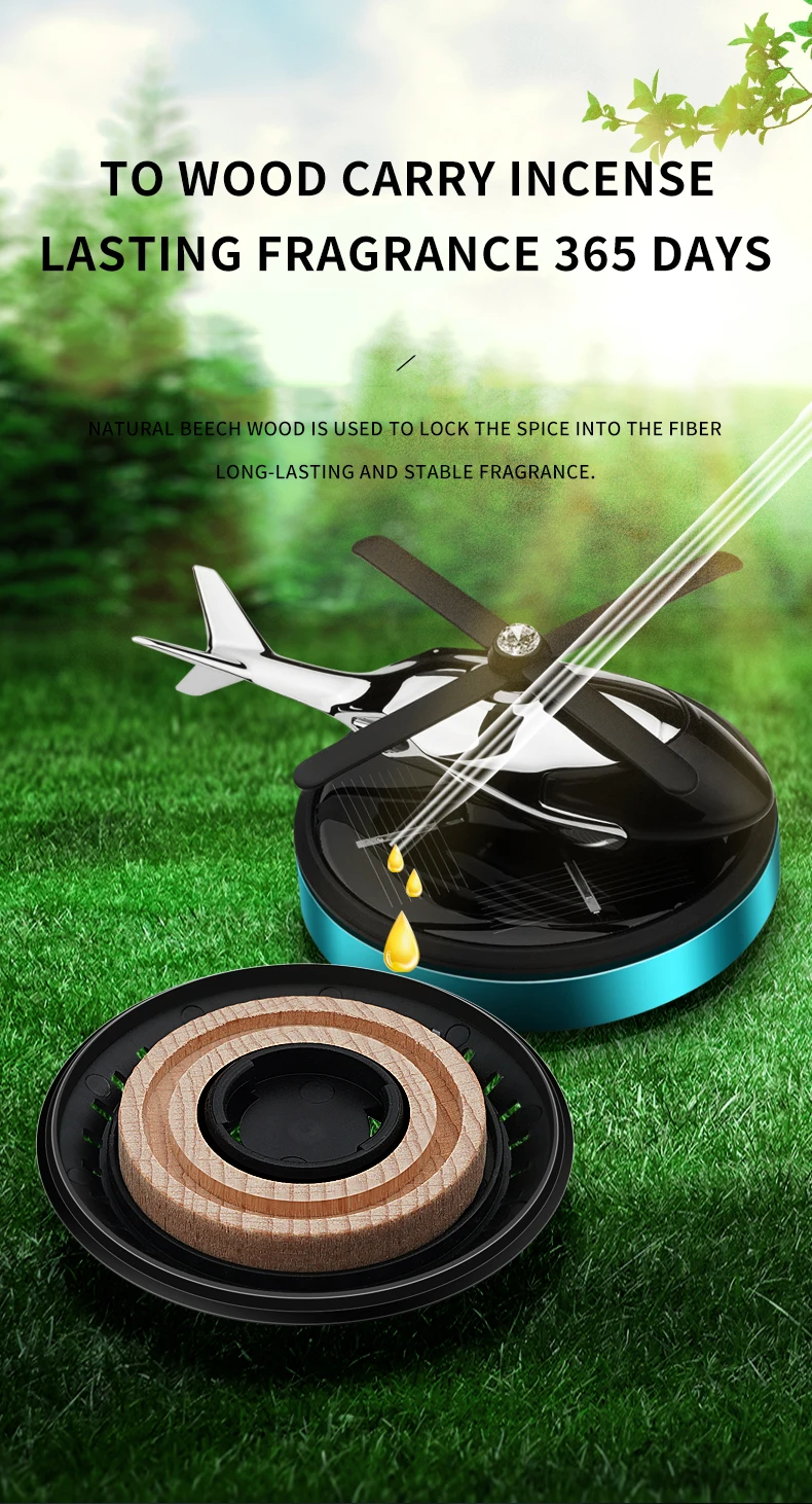 New arrival luxury solar energy helicopter portable car perfume air freshener