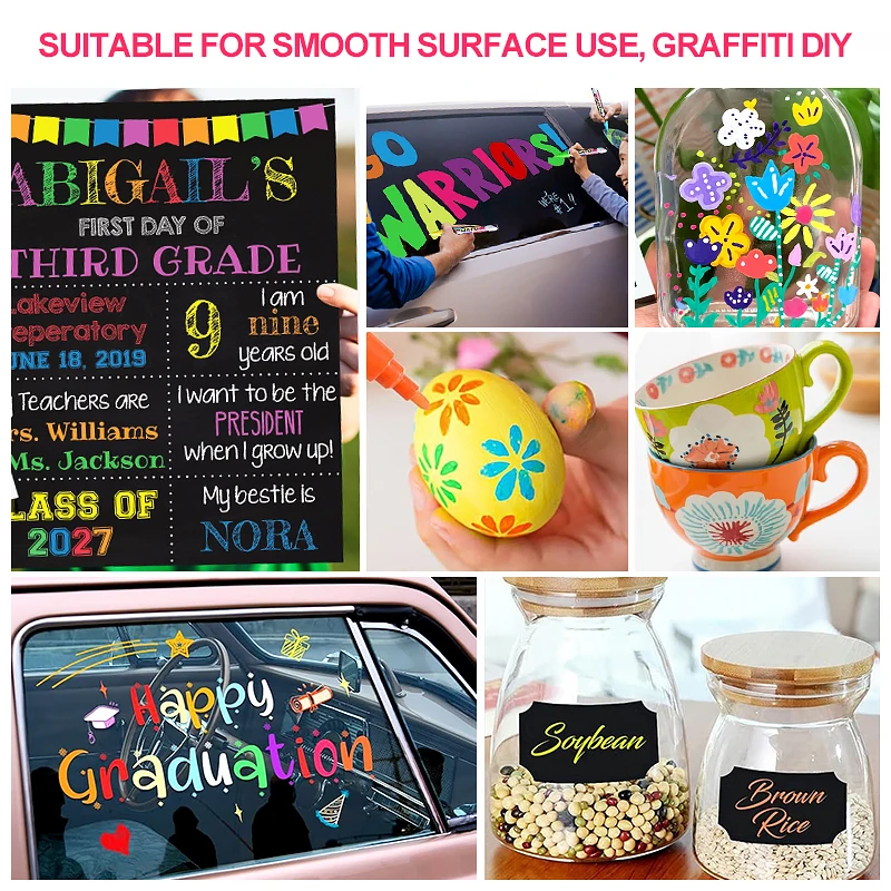 Высококачественные художественные маркеры для рисования обратимым пером 8 цветов Жидкий Мел маркер